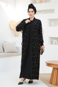 Modest Black Abaya Dual Suit 42781S - 2