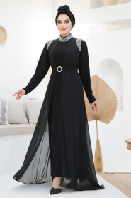 Modest Black Abaya Dual Suit 43201S - 3