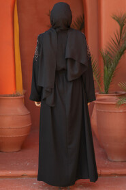 Modest Black Abaya Dubai 29108S - 3