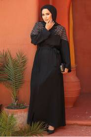 Modest Black Abaya Dubai 29108S - 2