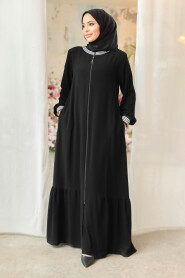 Modest Black Abaya Dubai 45276S - 2