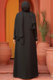 Modest Black Abaya For Women 26331S - 3