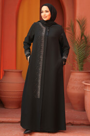 Modest Black Abaya For Women 26331S - 2