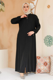 Modest Black Abaya For Women 45292S - 2