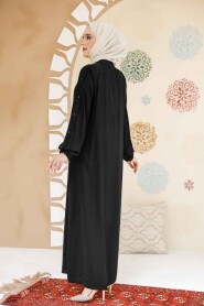 Modest Black Abaya For Women 45292S - 3