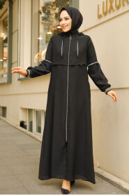 Modest Black Abaya For Women 62602S - 1