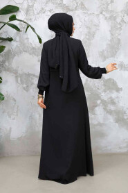 Modest Black Abaya For Women 81291S - 4