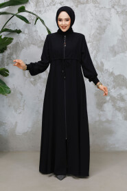 Modest Black Abaya For Women 81291S - 3