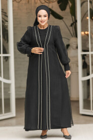 Modest Black Abaya Suit 4626S - 2