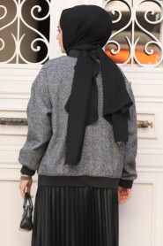 Modest Black Bomber Jacket 9263S - 3