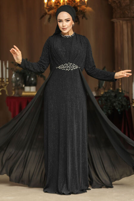 Modest Black Bridal Dress 4443S - NEVA STYLE