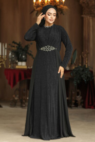 Modest Black Bridal Dress 4443S - 2