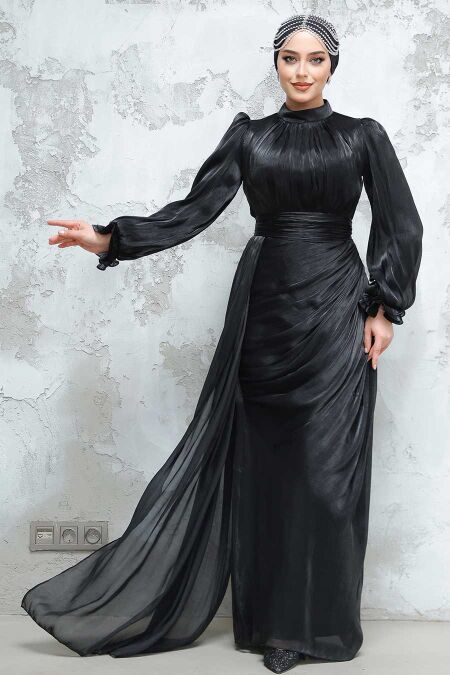 Modest Black Bridal Dress 4934S - NEVA STYLE