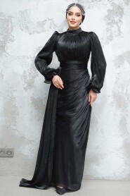 Modest Black Bridal Dress 4934S - 5