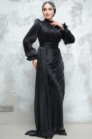 Modest Black Bridal Dress 4934S - 3