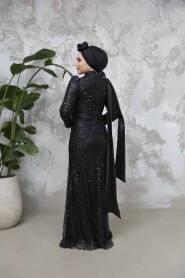 Modest Black Bridal Dress 50541S - 4