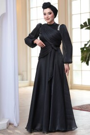 Modest Black Bridal Dress 51641S - 2
