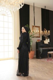 Modest Black Bridal Gown 51351S - 3