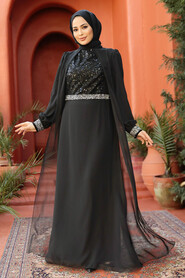 Modest Black Bridesmaid Dress 25876S - 1