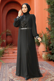 Modest Black Bridesmaid Dress 25876S - 2