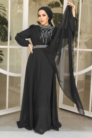 Modest Black Bridesmaid Dress 25885S - 3