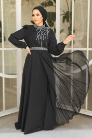 Modest Black Bridesmaid Dress 25885S - 1