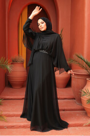 Modest Black Bridesmaid Dress 25891S - 2