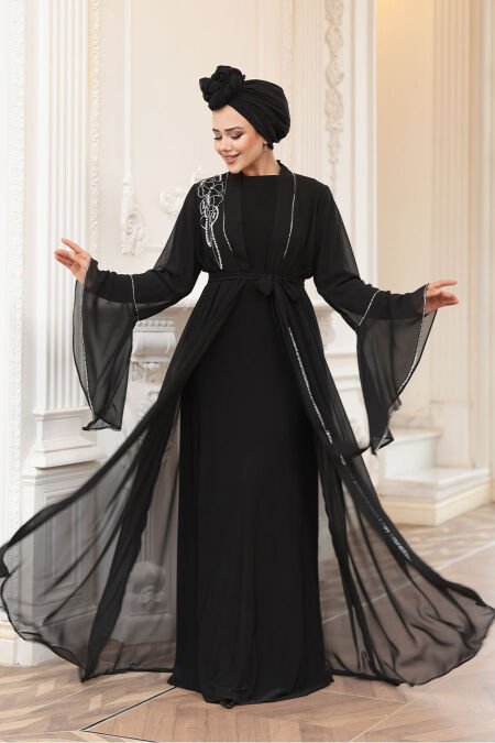 Modest Black Bridesmaid Dress 25905S - NEVA STYLE