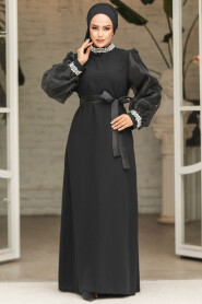 Modest Black Bridesmaid Dress 4576S - 2