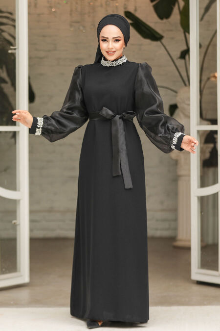 Modest Black Bridesmaid Dress 4576S - NEVA STYLE