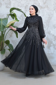 Modest Black Bridesmaid Dress 4953S - 2