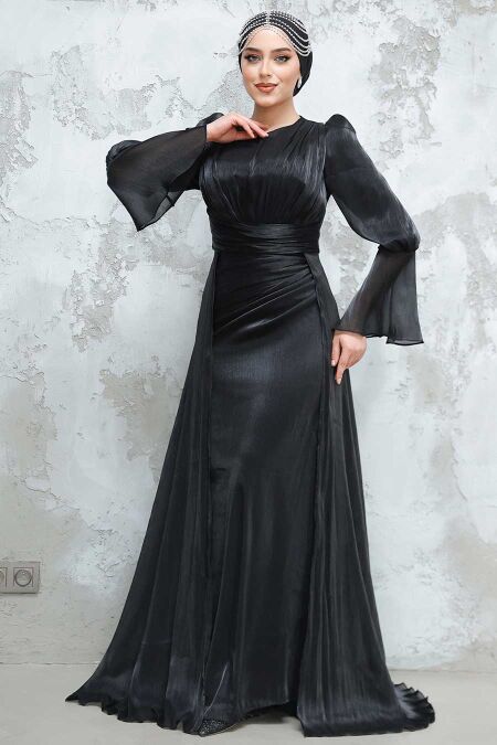 Modest Black Bridesmaid Dress 4986S - Neva-style.com