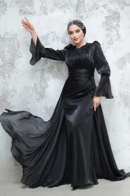 Modest Black Bridesmaid Dress 4986S - 2