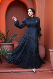 Modest Black Bridesmaid Dress 52981S - 1