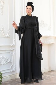 Modest Black Bridesmaid Gown 52223S - 3