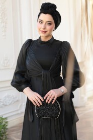 Modest Black Bridesmaid Gown 52223S - 2