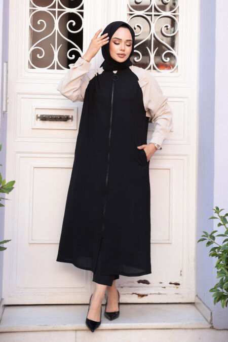 Modest Black Cardigan 15200S - NEVA STYLE