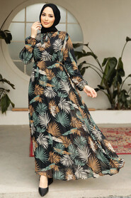 Modest Black Chiffon Dresses 50353S - 1