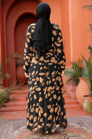 Modest Black Chiffon Long Dresses 50354S - 3