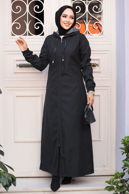 Modest Black Coat 62091S - NEVA STYLE