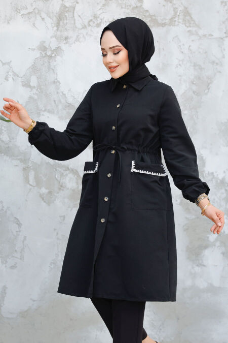 Modest Black Coat 91781S - NEVA STYLE