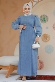 Modest Blue Denim Dress 19126M - 2