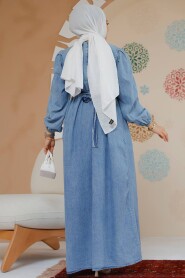 Modest Blue Denim Dress 19126M - 4