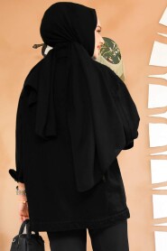 Modest Black Denim Jacket 10003S - 4