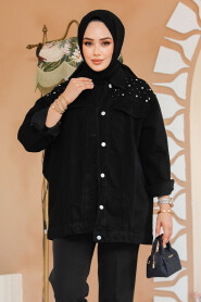 Modest Black Denim Jacket 10003S - 3