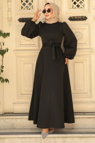 Modest Black Dress 23102S - 2