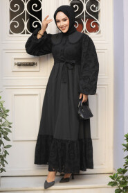 Modest Black Dress For Women 10034S - 3