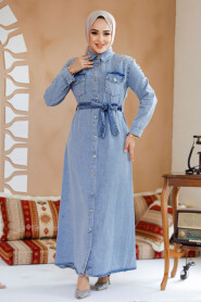 Modest Blue Denim Dress 23731M - 2