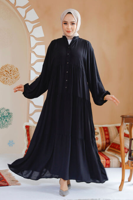 Modest Black Dress For Women 20612S - NEVA STYLE