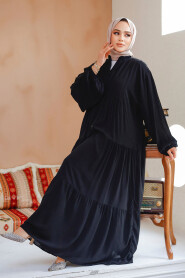 Modest Black Dress For Women 20612S - 3